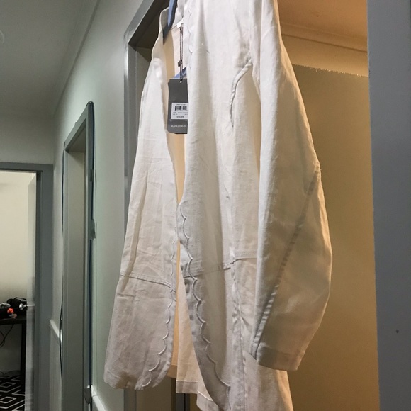 Size 20 NWT White Linen over-jacket/coat - Picture 3 of 15